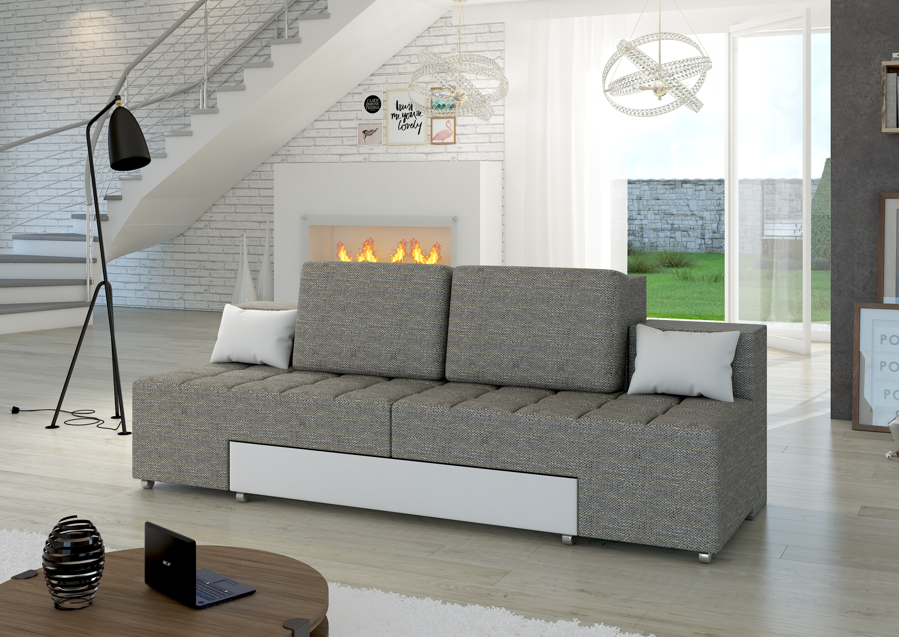 Rozkládací pohovka Alessia s úložným prostorem